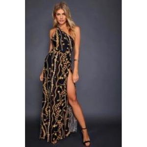 Chain Letter One Shoulder Maxi